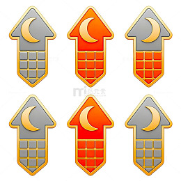 卡通房屋箭头图标设计素材