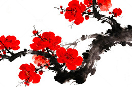 水墨梅花国画艺术作品