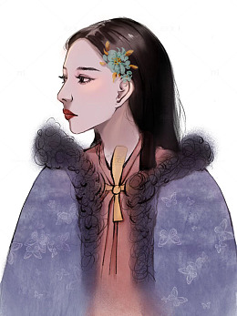 凝视远方的女子