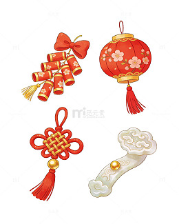 新年喜庆元素插画设计素材
