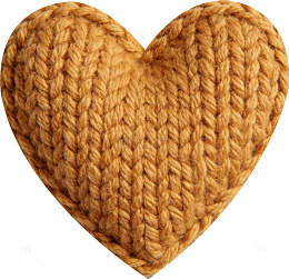 暖棕针织爱心柔软装饰