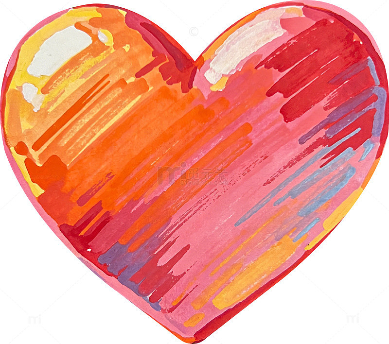 暖彩手绘爱心艺术装饰