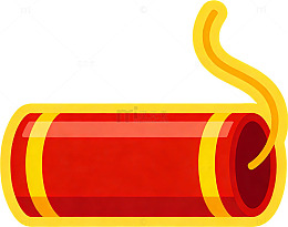 红金立体鞭炮 emoji 图标