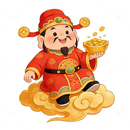 卡通财神爷吉祥图案