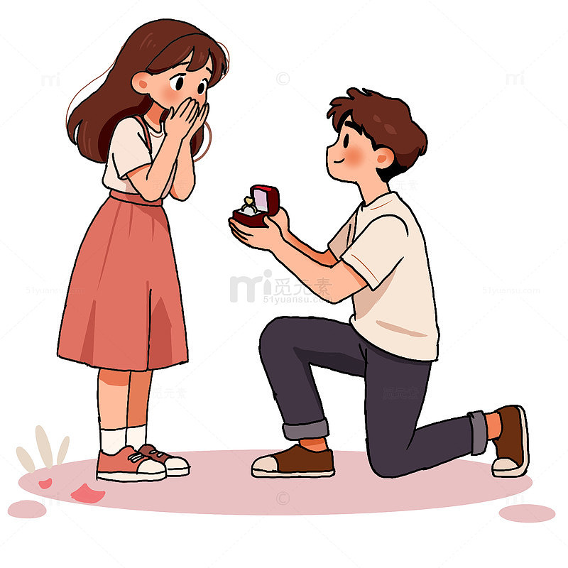 手绘情人节情侣