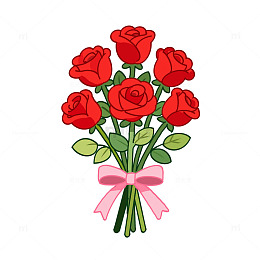 手绘玫瑰花花束