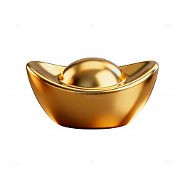 金色元宝财富象征