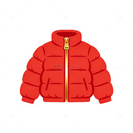 卡通红色羽绒服设计图