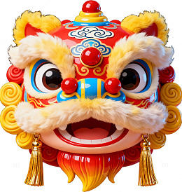 中国舞狮节庆装饰图案