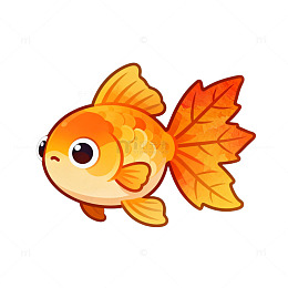可爱卡通金鱼插画素材