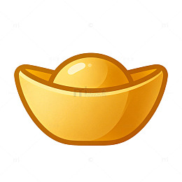 金色元宝财富象征图样