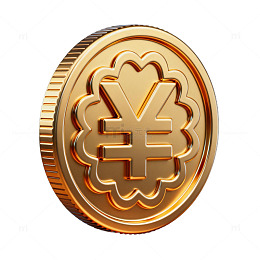 金币人民币财富象征图