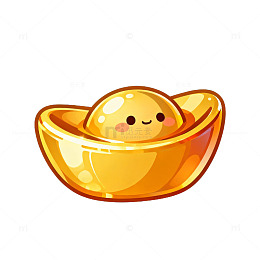 卡通金元宝招财进宝