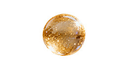 金色闪光球体悬浮于白色背景