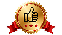 金色奖章配红色丝带图片