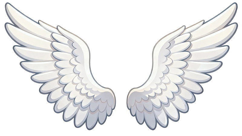 一对洁白的天使翅膀图片