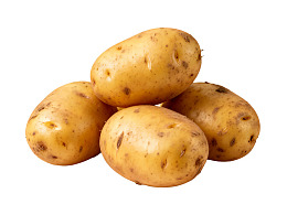 新鲜黄皮土豆堆叠展示