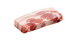 一块新鲜的带皮五花肉