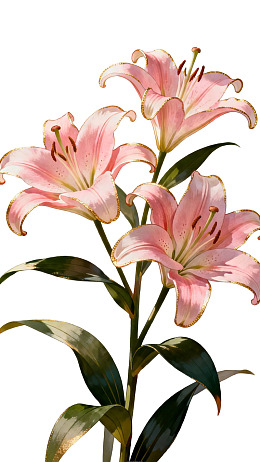 粉色百合花优雅绽放图片