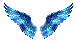 蓝色发光天使翅膀图片