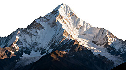 雪山峰顶在阳光下闪耀