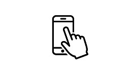 手指触碰手机屏幕的线条图标