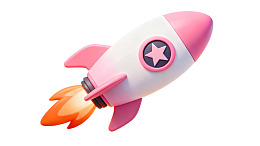 粉色火箭喷射火焰图片