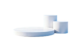 白色背景下的简约圆柱与平台