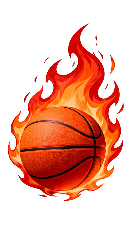 篮球燃烧火焰图案图片