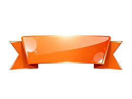 橙色光泽丝带横幅设计