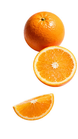 橙子切片展示新鲜多汁