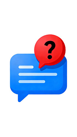 蓝色对话框配红色问号图标