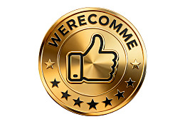 金色圆形徽章带点赞图标