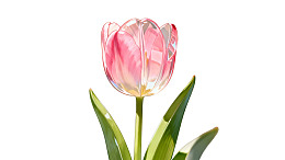 粉色玻璃质感郁金香图片