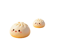 两个可爱包子笑脸图片