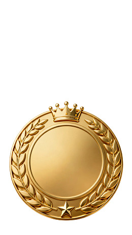 金色奖章配皇冠与星饰