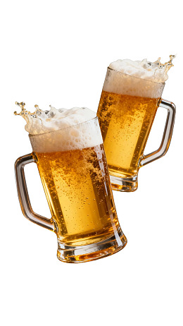 两杯啤酒溅起泡沫图片