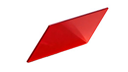 红色菱形几何体特写图片