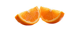 两片新鲜橙子切片图片