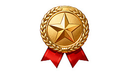 金色奖章配红色绶带图片