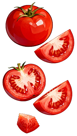 新鲜番茄切片展示图片