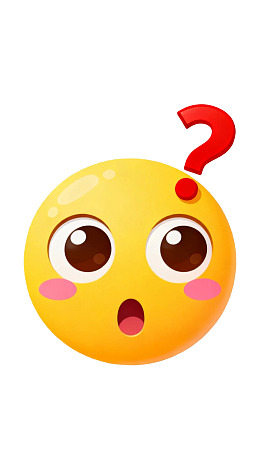 黄色惊讶表情配问号图片