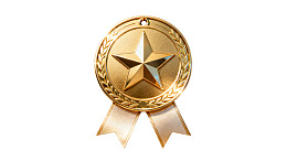 金色奖章配星形图案图片