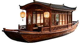 中式古典木船装饰灯笼