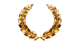 金色 laurel 花环奖章