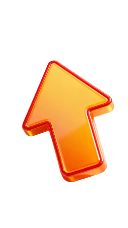 橙色箭头图标特写图片