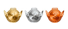 金银铜三色奖牌展示图片