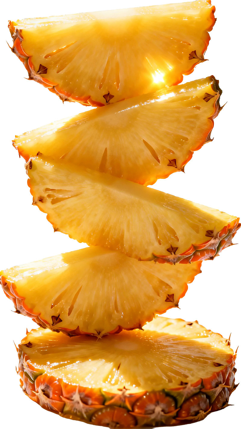 菠萝切片堆叠特写图片