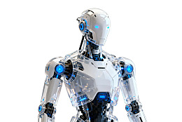 白色背景下的未来科技机器人