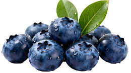 新鲜蓝莓带绿叶图片